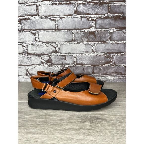 Wolky Brown Leather Strappy Comfort Wedge Ankle Strap Sandals Women 42EU/11M US - Picture 13 of 16